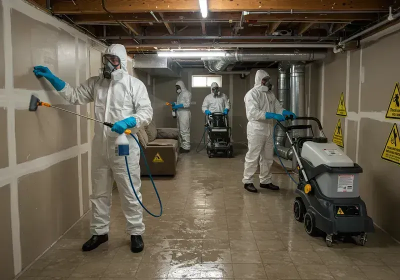 Basement Moisture Removal and Structural Drying process in Plattekill, NY